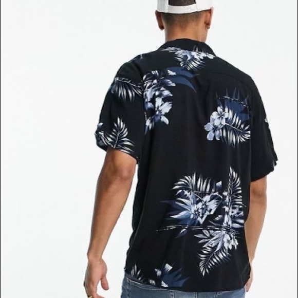 Jack & Jones Core oversized palm print short - Picture 4 of 12